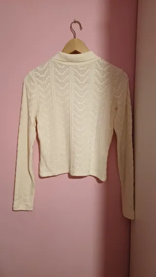 Jersey Zara canalé crema Talla XS