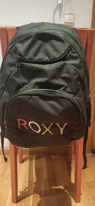 Mochila Roxy Negra con Logo Multicolor