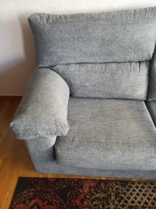 Sofá 2 Plazas Gris Tela Casi Nuevo