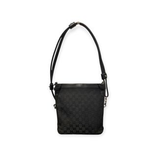 Borsa a mano Gucci Tote Nero Tela e Pelle tracolla