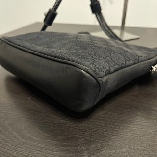 Borsa a mano Gucci Tote Nero Tela e Pelle tracolla