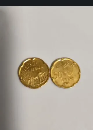 13 Monedas 50 Pesetas Doradas Expo