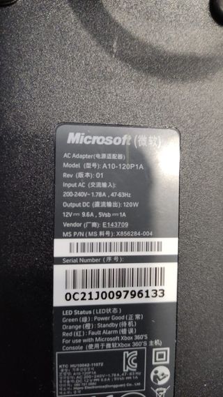 Alimentatore Xbox 360 Slim Microsoft