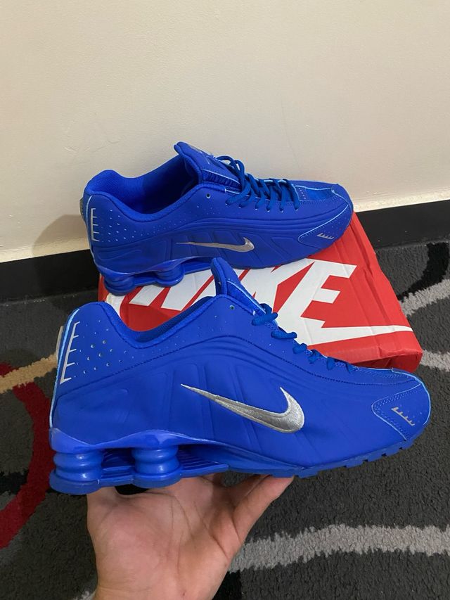 Nike Shox R4 Azules Plata