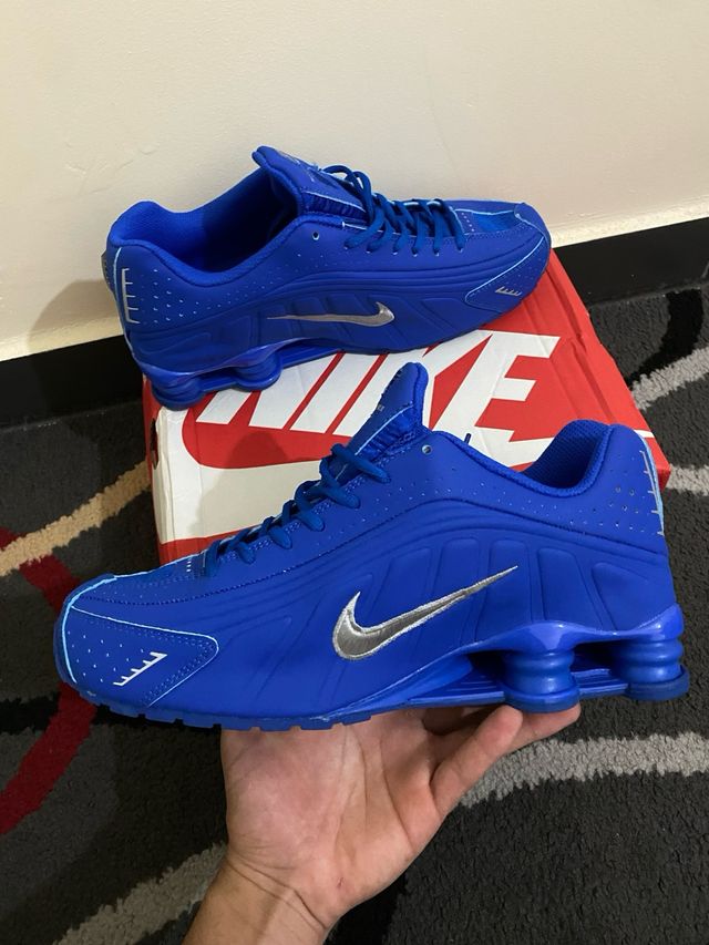 Nike Shox R4 Azules Plata