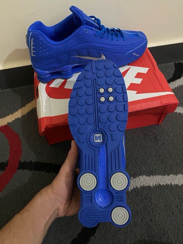 Nike Shox R4 Azules Plata