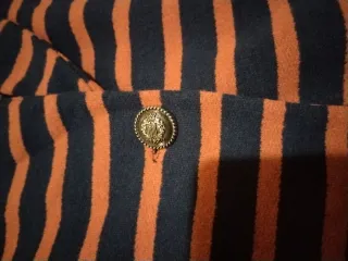 Giacca donna Frizzy a righe nera/mattone taglia XL