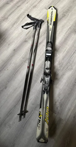 Esquís Rossignol Actys 100 (154 cm) con bastones