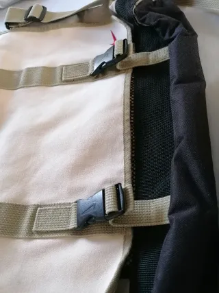 Bolso bandolera Nike beige y negro