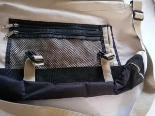 Bolso bandolera Nike beige y negro