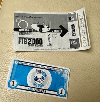 Entrada FIB 2000 + Ficha 125 Pesetas.
