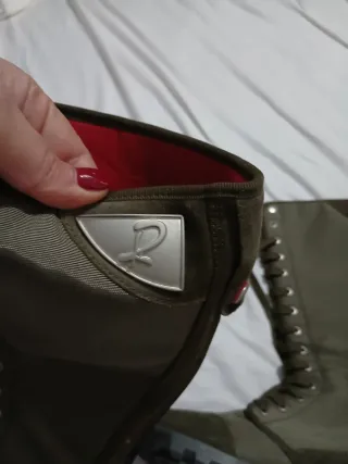 Stivali alti marroni/verdi