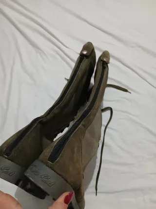 Stivali alti marroni/verdi