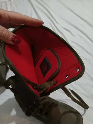 Stivali alti marroni/verdi