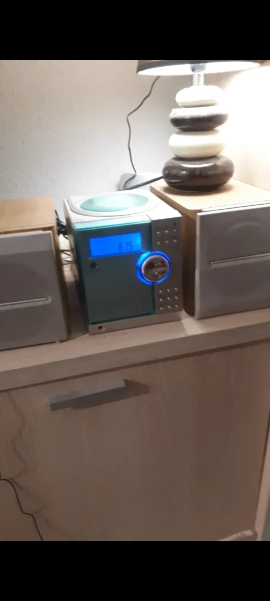 Minicadena CD Radio Plata y Azul