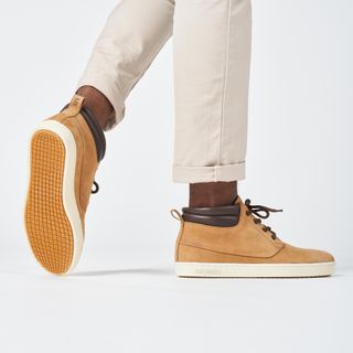 Zapatillas Náuticas 500 Hombre Piel Ocre Impermeables