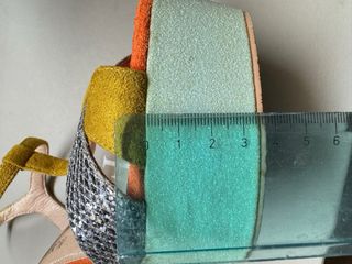 Italian shiny glitter multicolor chunky heels