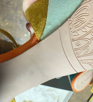 Italian shiny glitter multicolor chunky heels