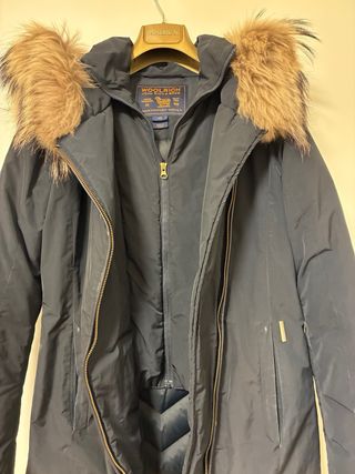 Parka Woolrich blu con cappuccio pelliccia XS