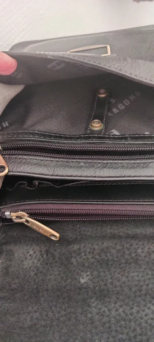 Bolso bandolera piel hombre negro nuevo