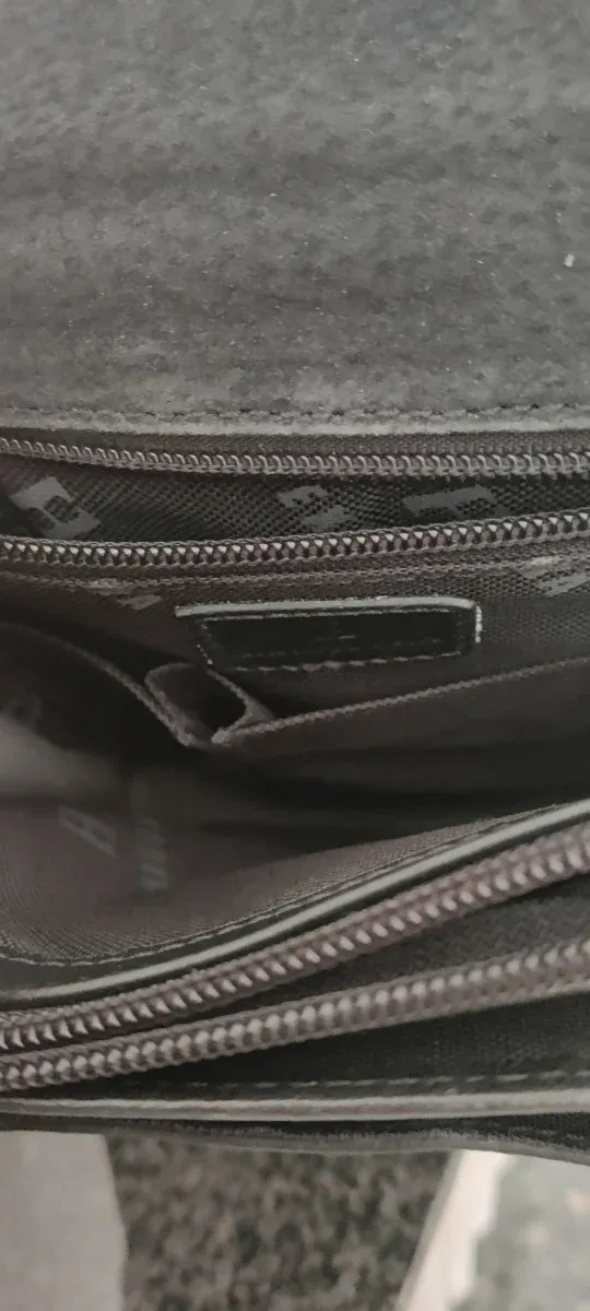 Bolso bandolera piel hombre negro nuevo