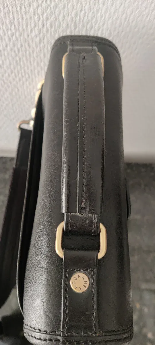 Bolso bandolera piel hombre negro nuevo