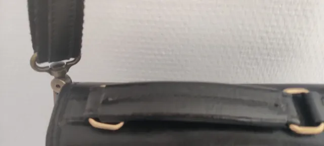 Bolso bandolera piel hombre negro nuevo