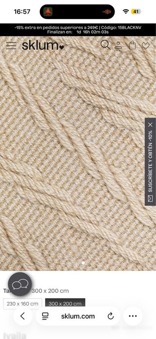 Alfombra Sklum Polietileno Beige 300x200