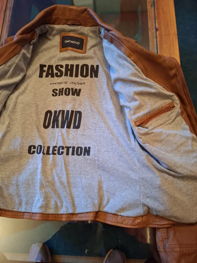 Chaqueta de cuero marrón Oakwood