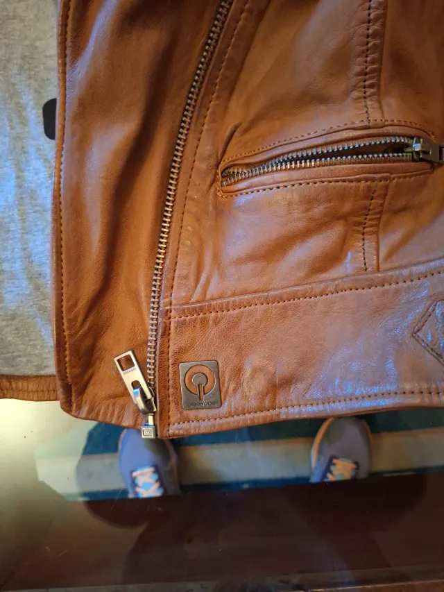 Chaqueta de cuero marrón Oakwood