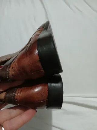 Stivaletti Brogue Pelle Marrone e Beige