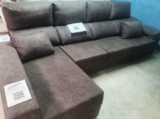 Sofá Chaiselongue modelo Covadonga, gris