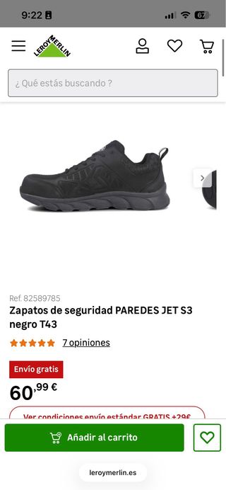 Zapatos Seguridad ESD 43 Paredes