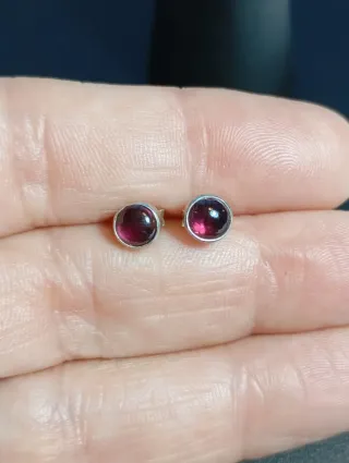 Pendientes Plata Ley granate