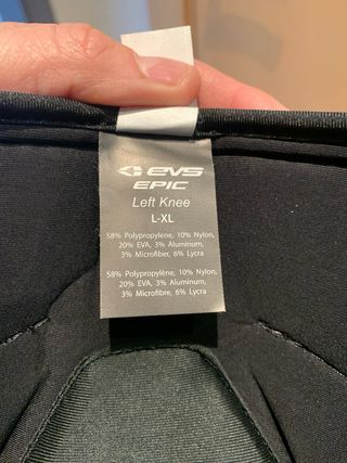 Rodilleras EVS Epic Negras talla L-Xl