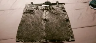 Falda vaquera negra gris talla M