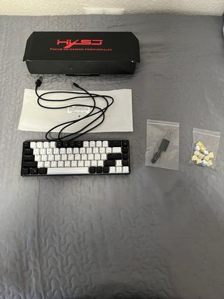 Teclado Mecánico Switches Azules Negro/Blanco