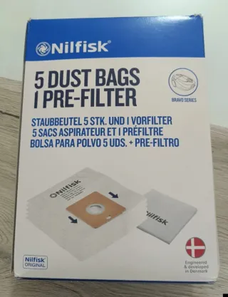 5 Sacos Nilfisk One + Prefiltro