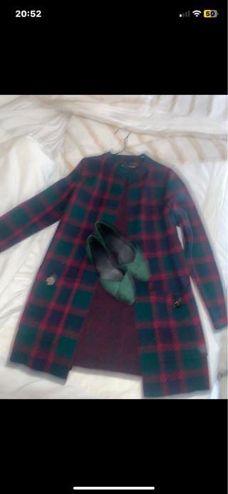 Chaqueta Sfera cuadros y bailarinas verdes 38