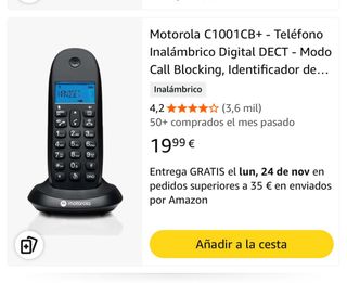 Teléfono fijo inalámbrico Motorola a estrenar