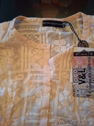 Camisa sin mangas V&L beige