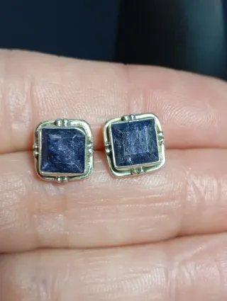 Pendientes Plata Ley zafiro