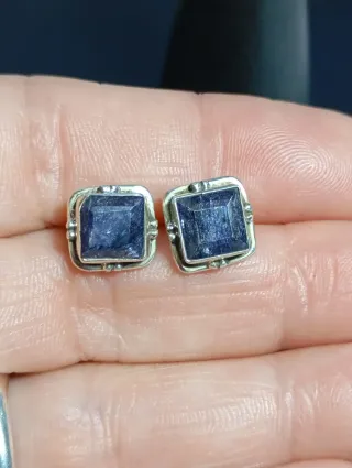 Pendientes Plata Ley zafiro