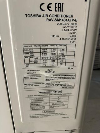 Aire Acondicionado Toshiba Digital Inverter