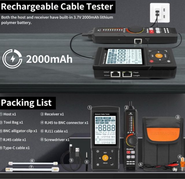Probador de Cable de Red RJ45