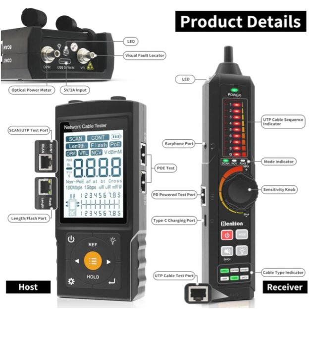 Probador de Cable de Red RJ45