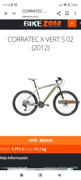Bicicleta Corratec X-Vert S 0.2