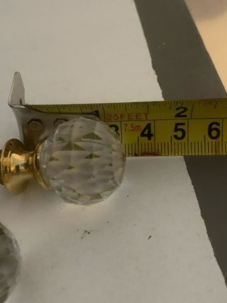 2 Tiradores Cristal y Dorado