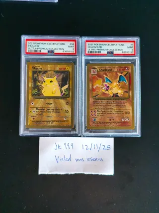 Sequential Set Pikachu y Charizard PSA 9 Celebrat
