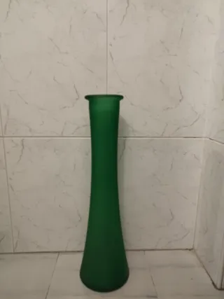 Jarrón verde de cristal